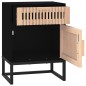 vidaXL Mesita noche hierro y madera contrachapada negro 40x30x55,5 cm