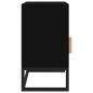 vidaXL Mesita noche hierro y madera contrachapada negro 40x30x55,5 cm