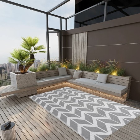 vidaXL Alfombra de exterior PP gris 160x230 cm
