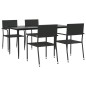 vidaXL Juego de comedor de jardín 5 pzas ratán sintético y acero negro