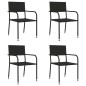 vidaXL Juego de comedor de jardín 5 pzas ratán sintético y acero negro