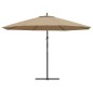vidaXL Sombrilla voladiza con poste de aluminio 350 cm gris topo