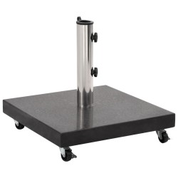 vidaXL Base de sombrilla de granito cuadrada negro 30 kg 