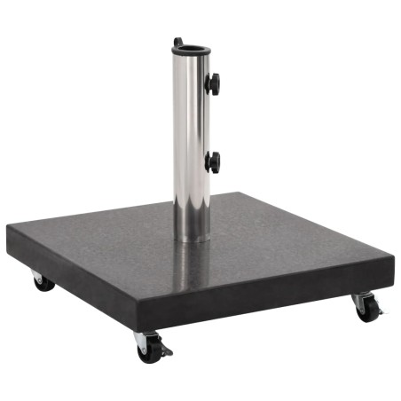 vidaXL Base de sombrilla de granito cuadrada negro 30 kg 