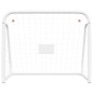vidaXL Portería de fútbol con red acero y poliéster blanco 125x96x60cm vidaXL Portería de fútbol con red acero y poliéster blanco 125x96x60cm