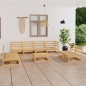 vidaXL Juego de muebles de jardín 9 piezas madera maciza de pino vidaXL Juego de muebles de jardín 9 piezas madera maciza de pino