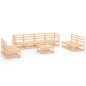 vidaXL Juego de muebles de jardín 9 piezas madera maciza de pino vidaXL Juego de muebles de jardín 9 piezas madera maciza de pino
