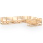vidaXL Juego de muebles de jardín 9 piezas madera maciza de pino vidaXL Juego de muebles de jardín 9 piezas madera maciza de pino