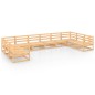 vidaXL Juego de muebles de jardín 10 piezas madera maciza de pino vidaXL Juego de muebles de jardín 10 piezas madera maciza de pino
