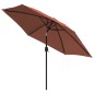 vidaXL Sombrilla de jardín palo de metal terracota 300 cm vidaXL Sombrilla de jardín palo de metal terracota 300 cm