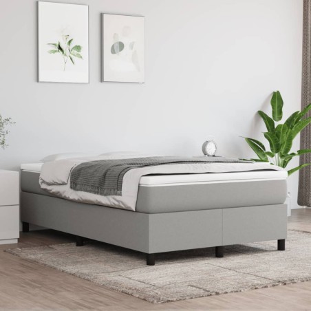 vidaXL Cama box spring con colchón tela gris claro 120x200 cm