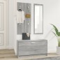 vidaXL Set de mueble zapatero 3 en 1 madera contrachapada gris Sonoma