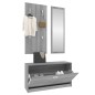vidaXL Set de mueble zapatero 3 en 1 madera contrachapada gris Sonoma