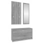 vidaXL Set de mueble zapatero 3 en 1 madera contrachapada gris Sonoma
