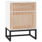 vidaXL Mesita noche madera y hierro contrachapada blanco 40x30x55,5 cm vidaXL Mesita noche madera y hierro contrachapada blanco 40x30x55,5 cm