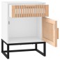 vidaXL Mesita noche madera y hierro contrachapada blanco 40x30x55,5 cm vidaXL Mesita noche madera y hierro contrachapada blanco 40x30x55,5 cm