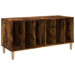 vidaXL Mueble discos madera contrachapada roble ahumado 100x38x48 cm