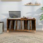 vidaXL Mueble discos madera contrachapada roble ahumado 100x38x48 cm vidaXL Mueble discos madera contrachapada roble ahumado 100x38x48 cm