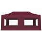 vidaXL Carpa plegable profesional y paredes aluminio rojo tinto 6x3m