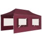 vidaXL Carpa plegable profesional y paredes aluminio rojo tinto 6x3m