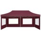 vidaXL Carpa plegable profesional y paredes aluminio rojo tinto 6x3m