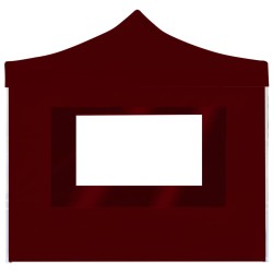 vidaXL Carpa plegable profesional paredes aluminio color burdeos 2x2 m