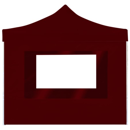 vidaXL Carpa plegable profesional paredes aluminio color burdeos 2x2 m