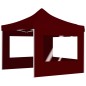 vidaXL Carpa plegable profesional paredes aluminio color burdeos 2x2 m