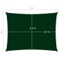 vidaXL Toldo de vela rectangular tela Oxford verde oscuro 4x6 m vidaXL Toldo de vela rectangular tela Oxford verde oscuro 4x6 m