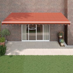 vidaXL Toldo retráctil automático naranja y marrón 5x3 m