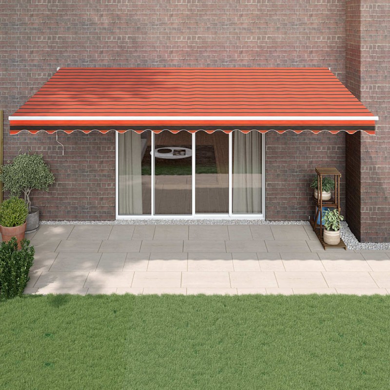 vidaXL Toldo retráctil automático naranja y marrón 5x3 m vidaXL Toldo retráctil automático naranja y marrón 5x3 m