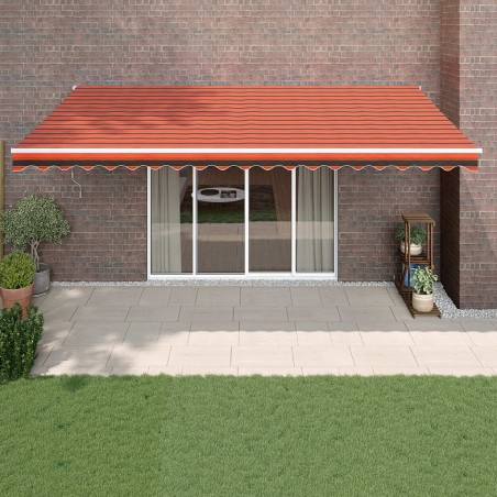 vidaXL Toldo retráctil automático naranja y marrón 5x3 m