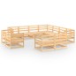 vidaXL Juego de muebles de jardín 11 piezas madera maciza de pino