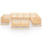 vidaXL Juego de muebles de jardín 11 piezas madera maciza de pino