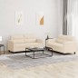 vidaXL Juego de sofás con cojines 2 piezas tela microfibra beige vidaXL Juego de sofás con cojines 2 piezas tela microfibra beige