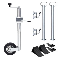 vidaXL Rueda de remolque 60 mm con 2 tubos de soporte y 3 abrazaderas