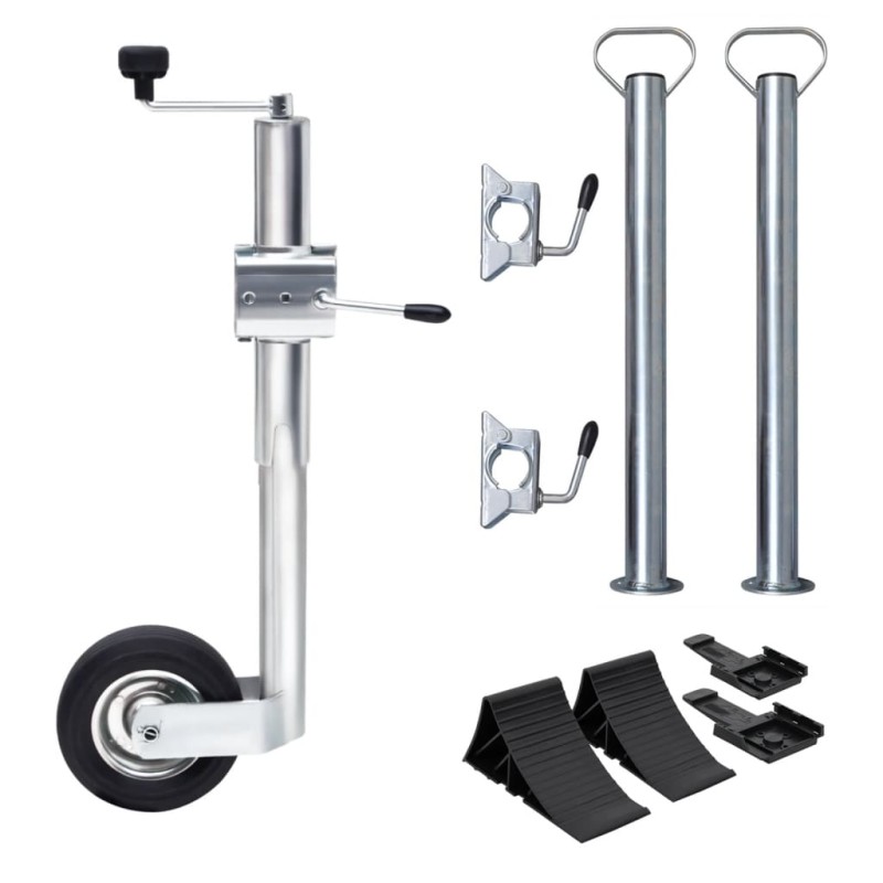 vidaXL Rueda de remolque 60 mm con 2 tubos de soporte y 3 abrazaderas vidaXL Rueda de remolque 60 mm con 2 tubos de soporte y 3 abrazaderas