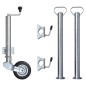 vidaXL Rueda de remolque plegable 60 mm 2 soportes 2 abrazaderas vidaXL Rueda de remolque plegable 60 mm 2 soportes 2 abrazaderas