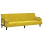 vidaXL Sofá cama con reposabrazos terciopelo amarillo vidaXL Sofá cama con reposabrazos terciopelo amarillo