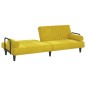 vidaXL Sofá cama con reposabrazos terciopelo amarillo vidaXL Sofá cama con reposabrazos terciopelo amarillo