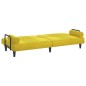 vidaXL Sofá cama con reposabrazos terciopelo amarillo vidaXL Sofá cama con reposabrazos terciopelo amarillo