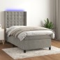 vidaXL Cama box spring colchón y LED terciopelo gris claro 90x200 cm vidaXL Cama box spring colchón y LED terciopelo gris claro 90x200 cm