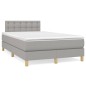 vidaXL Cama box spring con colchón y LED tela gris claro 120x190 cm vidaXL Cama box spring con colchón y LED tela gris claro 120x190 cm
