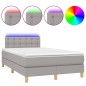 vidaXL Cama box spring con colchón y LED tela gris claro 120x190 cm vidaXL Cama box spring con colchón y LED tela gris claro 120x190 cm