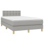 vidaXL Cama box spring con colchón y LED tela gris claro 120x190 cm vidaXL Cama box spring con colchón y LED tela gris claro 120x190 cm