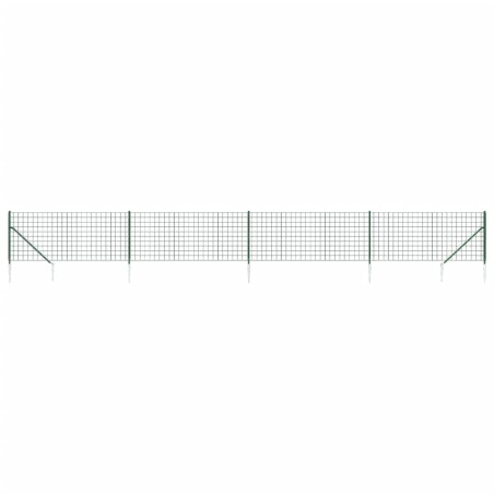 vidaXL Cerca de alambre con pinchos de anclaje verde 1,1x10 m