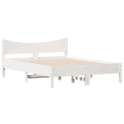 vidaXL Estructura de cama madera maciza de pino blanco 120x190 cm