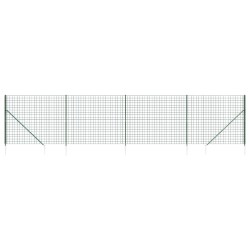 vidaXL Cerca de alambre con pinchos de anclaje verde 1,6x10 m