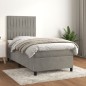 vidaXL Cama box spring con colchón terciopelo gris claro 100x200 cm vidaXL Cama box spring con colchón terciopelo gris claro 100x200 cm