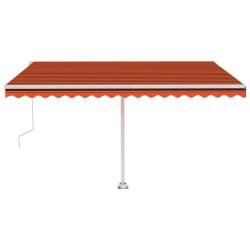 vidaXL Toldo automático LED sensor de viento naranja marrón 400x350 cm